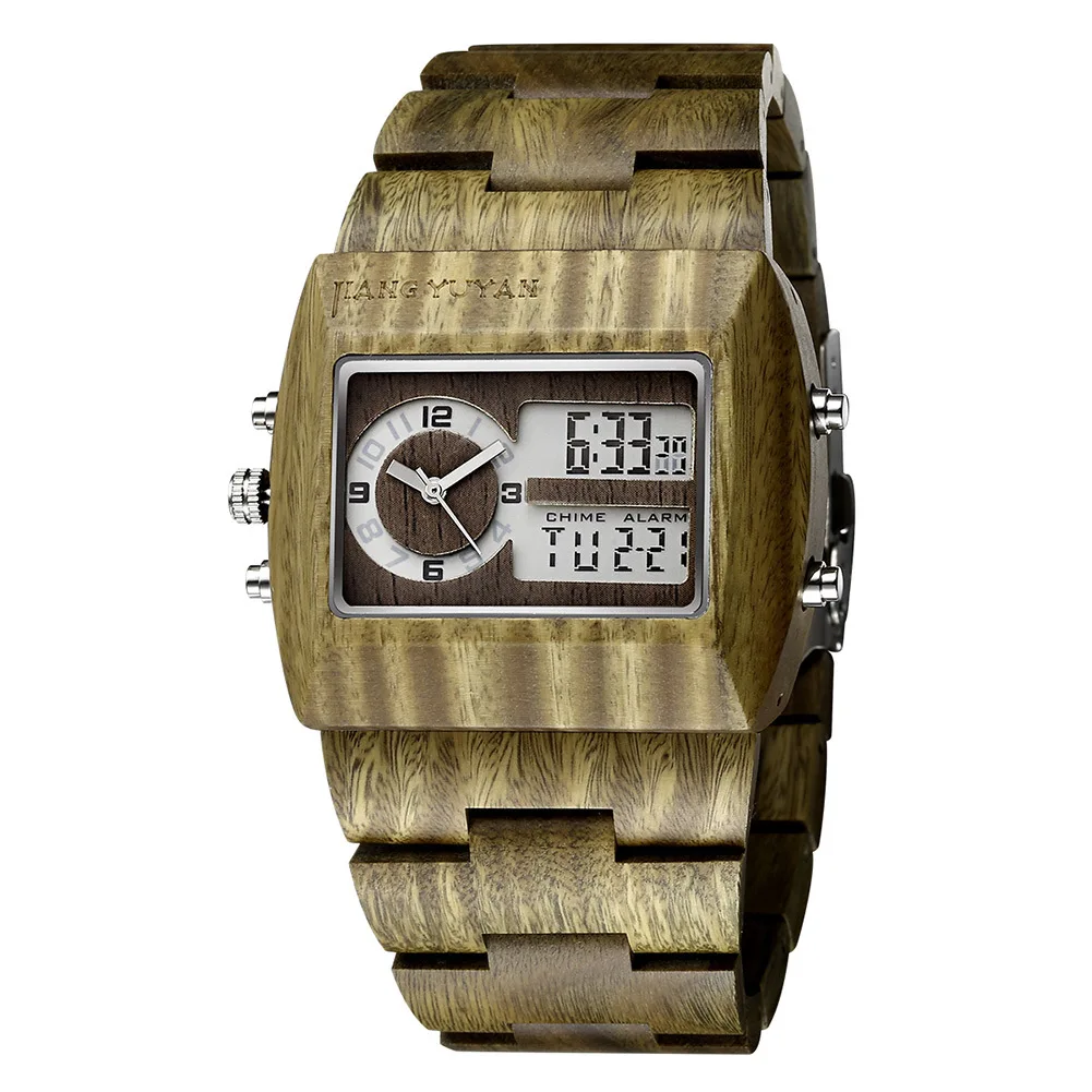 Top quality fashion sandalwood double core watches quartz wristwatches mens best gift