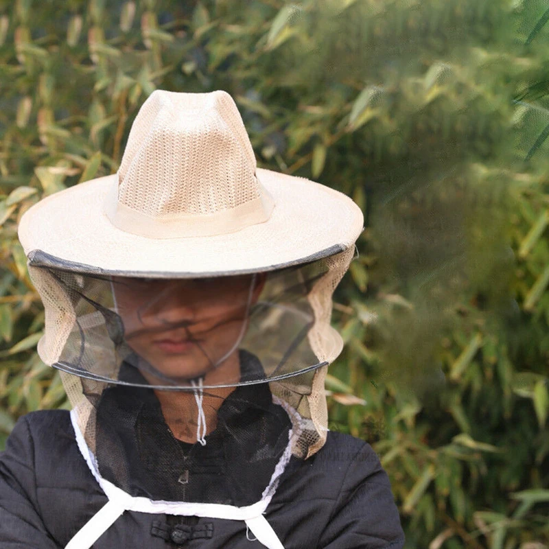

39cm X 27cm Beekeeping Beekeeper Hat Mosquito Bee Insect Net Veil Face Head Protector