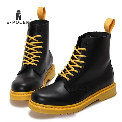 

Fashion Lace-Up Couples Ankle Boots Women Casual Shoes Handmade Autumn Winter Genuine Leather Martin Boots British Sytle