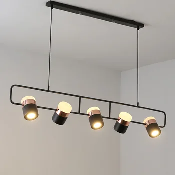 

Designer Modern Simple LED Bar Table Chandelier Nordic Bedroom Bedside Chandelier Restaurant Metal Light Rotating lamp