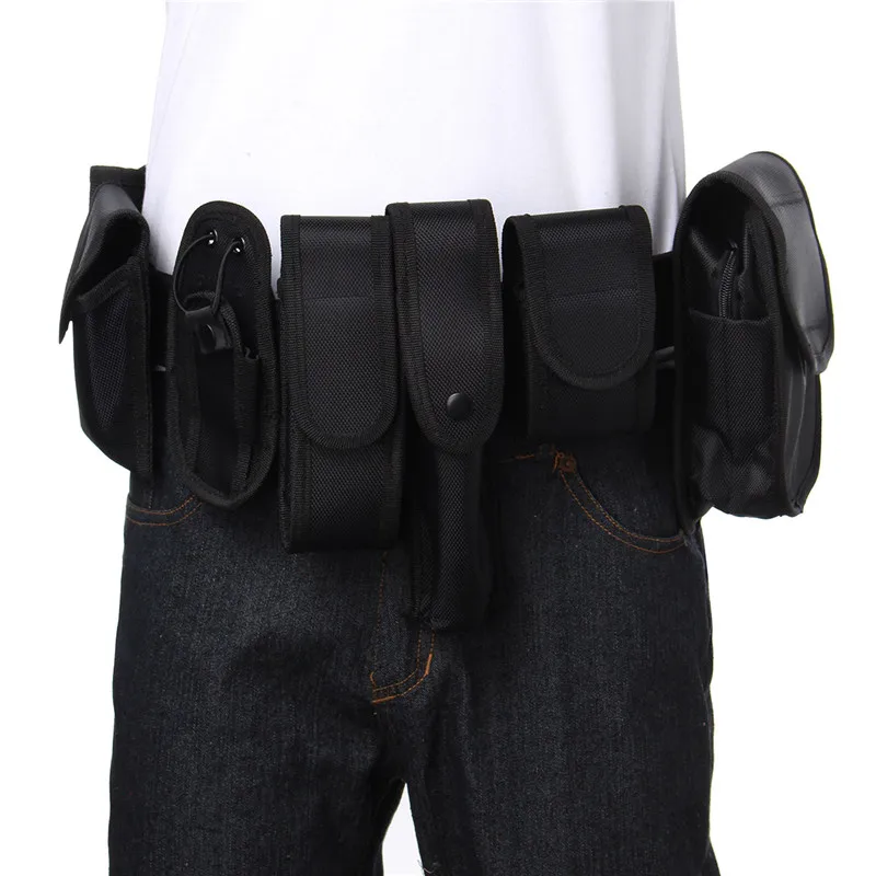 

1pcs Canvas Weaving Tactical Belt Military Tactical Security Belts Army Combat Waist Belt with 7 Pouch bag Hunting Pouches