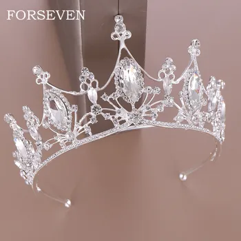 

Crystal Crown Tiara Bridal Hair Jewelry Silver Color Wedding Crown Headband Crystal Queen Bridal Crown Headpiece Accessories