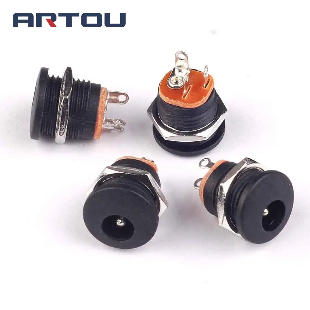 

20PCS 5.5MMX2.1MM Round DC Socket Panel Mounting Power Adapter DC Power Jack Socket Connector Plug Receptacle Plastic