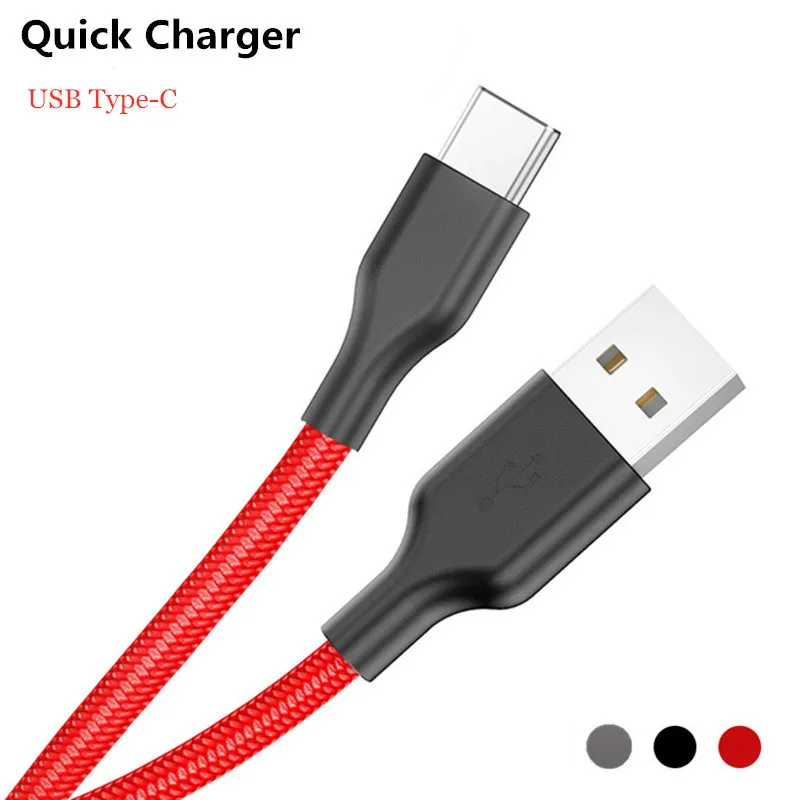 USB نوع C الهاتف كابل لسامسونج S9 USB C كابل ل Xiaomi Redmi ملاحظة 7 mi9 سريع شحن سلك USB-C كابل شاحن الهاتف المحمول