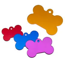 100 шт, 4 размера, большие, в форме кости, с гравировкой, бирки для собак, бирки с фигуркой щенка, ошейники для домашних животных, подвесные аксессуары, имя собаки, ID метки