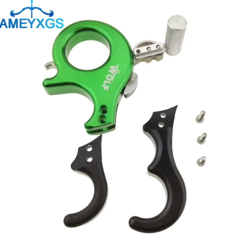 Tiro com Arco Liberação do Gatilho Ajustável ao ar Composto Arco Liberação Aids 3 ou 4 Dedo Polegar Aperto Livre Caça Tiro Acessórios 1 pc