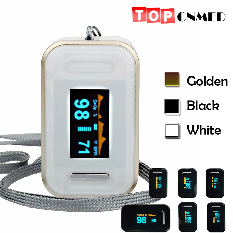 

TOPCNMED New design Visual& Audio CE OLED Finger Pulse Oximeter Blood Oxygen Saturation SpO2 PR Oximetro Monitor