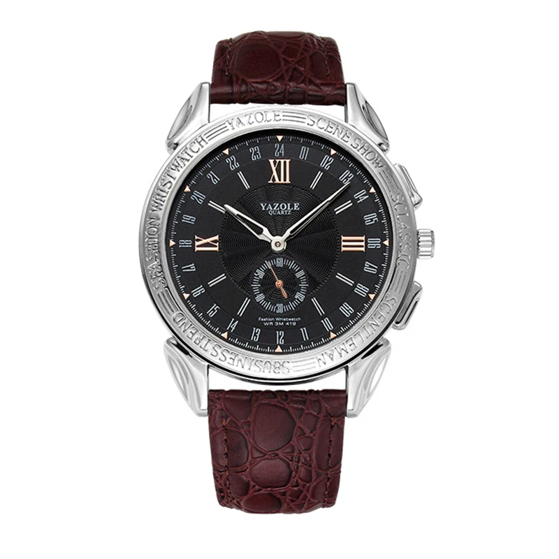 YAZOLE Watches Mens 2019 Top Brand Quartz Clock Men Luxury PU Leather Band Waterproof Sports Watches 2