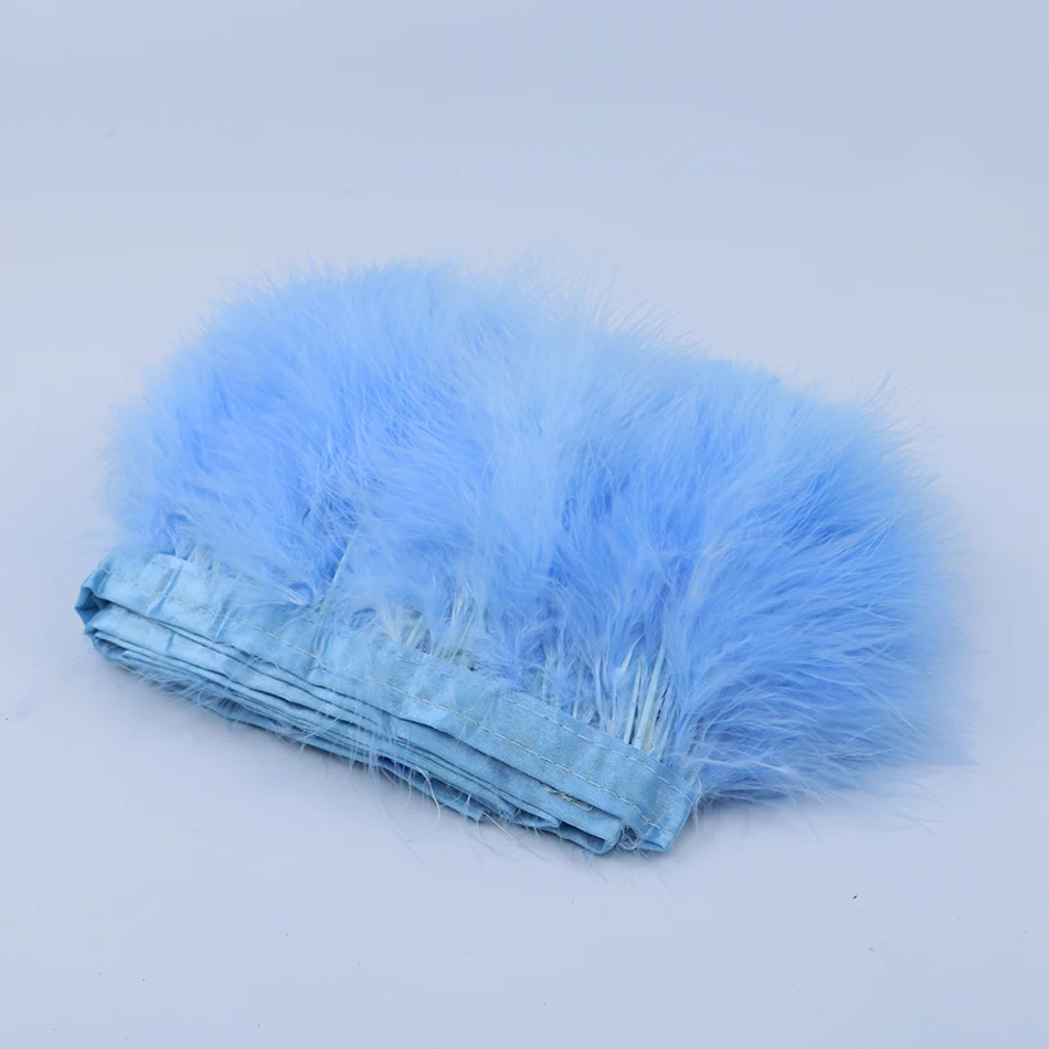 13 light blue marabou feather trims 2