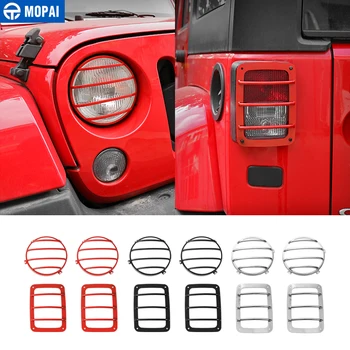 

MOPAI Metal Car Exterior Headlights Tail Light Lamp Decoration Cover Protect for Jeep Wrangler 2007 Up Car Accessories Styling