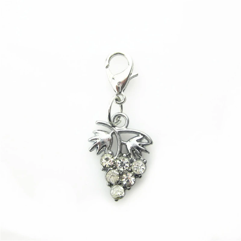 crystal grape dangle charms