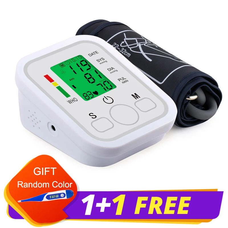 

Automatic Digital Upper Arm Blood Pressure Monitor Heart Beat Rate Pulse Meter Tonometer Sphygmomanometers pulsometer with gift