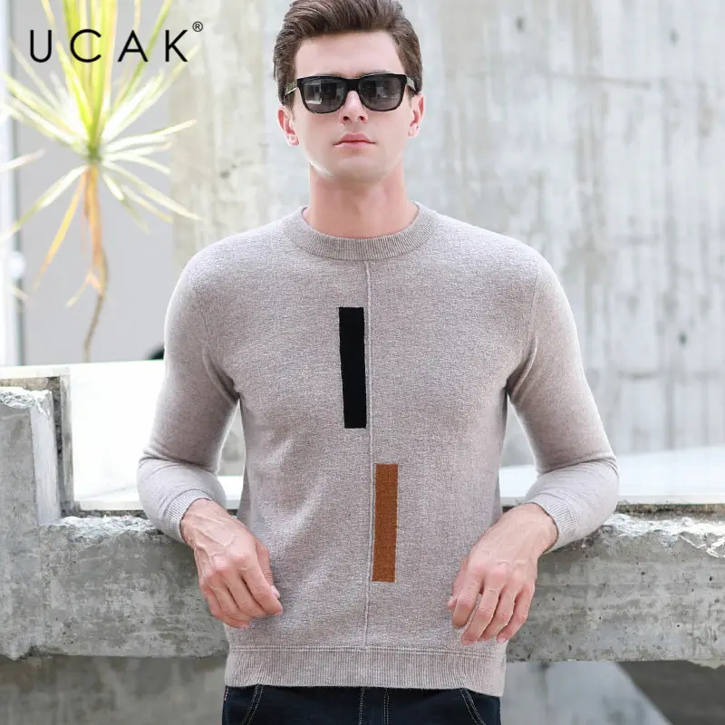 UCAK Brand Pure Merino Wool Sweater Men 2019 New Arrivals Autumn Winter Thick Warm Cashmere Pullover Men O-Neck Pull Homme U3035 UCAK Brand Pure Merino Wool Sweater Men 2019 New Arrivals Autumn Winter Thick Warm Cashmere Pullover Men O-Neck Pull Homme U3035