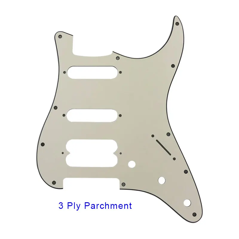 Pleroo гитарные аксессуары накладки с 11 винтами для Fender Stratocaster плеер хамбакер стандарт ST HSS гитарная пластина для царапин - Цвет: 3 ply parchment