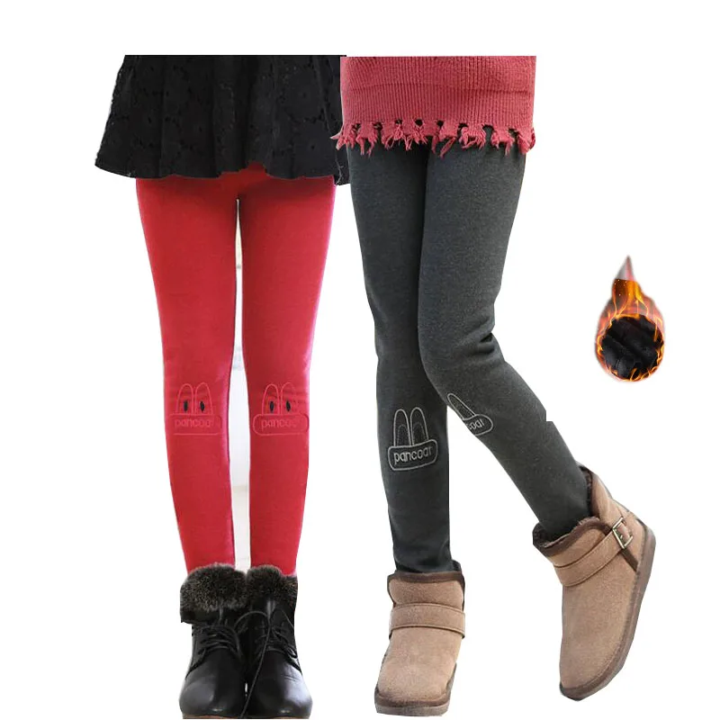 

Teenage Girls Leggings Cartoon Warm Pants For Girls Clothing Children Trousers 3 5 7 9 11 12 Years 2017 New Kids Winter Legging