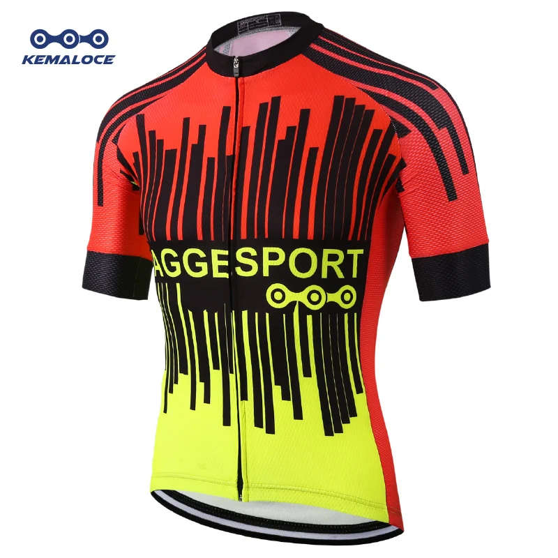 Fluorescent Quick Dry Cycling Tops Apparel Summer Short Sleeve MTB Bike