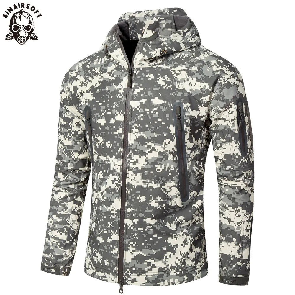 

SINAIRSOFT New Shark skin Outdoor Hunting Camping Waterproof Windproof Polyester Coats Jacket Hoody Camouflage Army Clothing