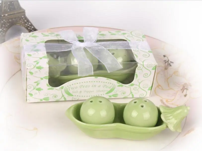 300pcs Bean ceramic salt and pepper shakers wedding favors salt peper