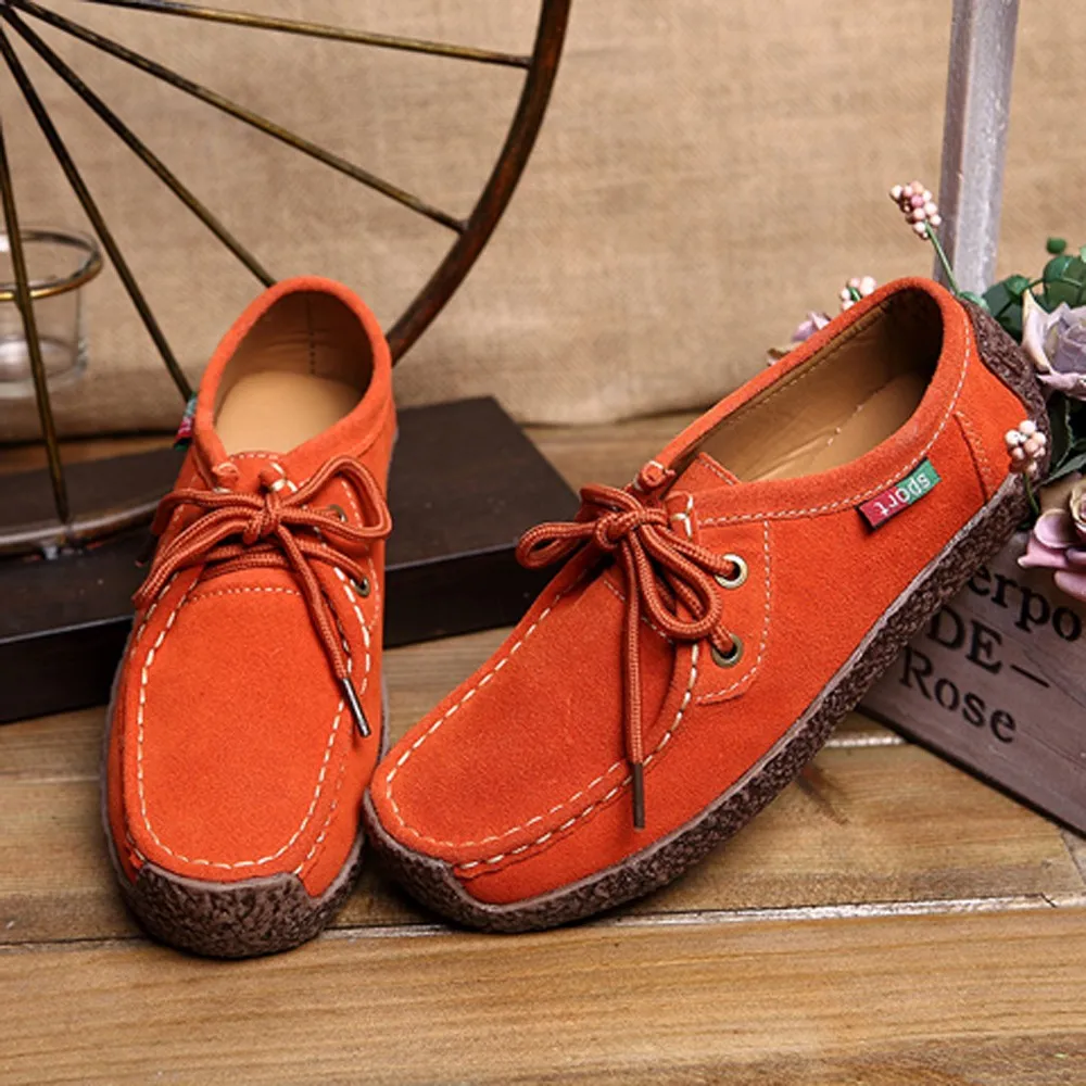 

2018 Spring Autumn Shoes Woman Flats Women Slip On Bottom Strap Women's Loafers Female Moccasins Shoe Large Size 35-40