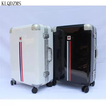 

KLQDZMS 20/24inch men women trolley suitcase carry on spinner wheels travel bags high quality aluminum frame rolling luggage