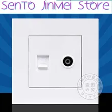 Telephone Television Socket Panel 86 Type Wall Socket Household Dark Outfit Closed Circuit Cable TV Landline