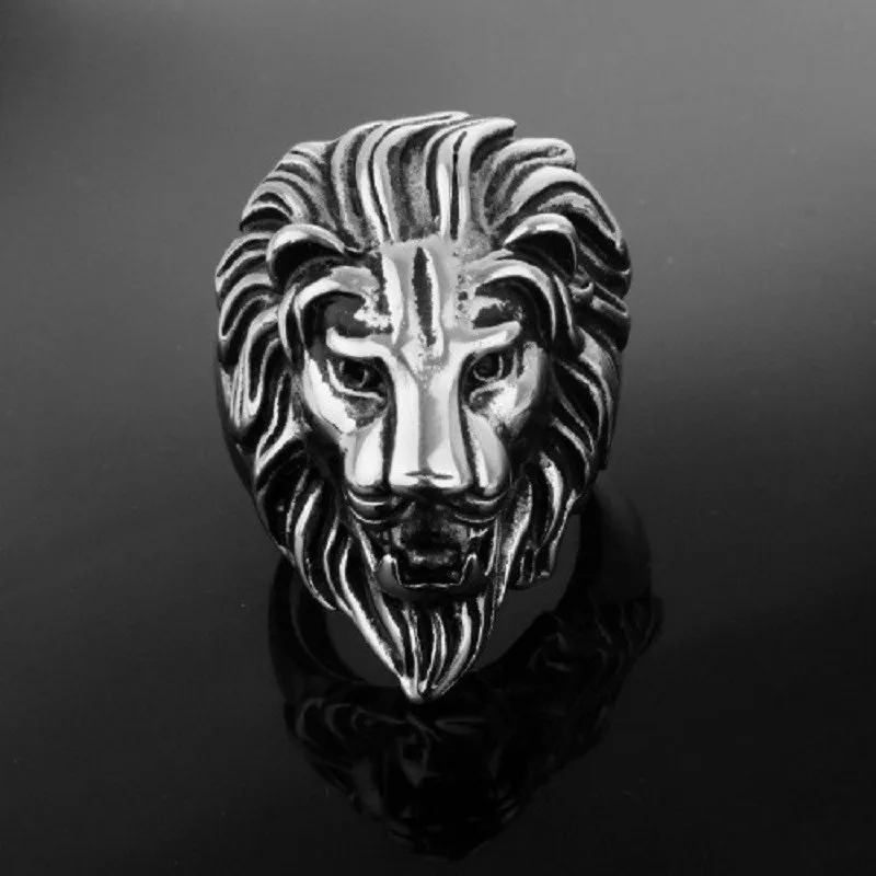 Best Men #039;s Silver Stainless Steel Lion King Head Ring Cool Fashion Jewelry