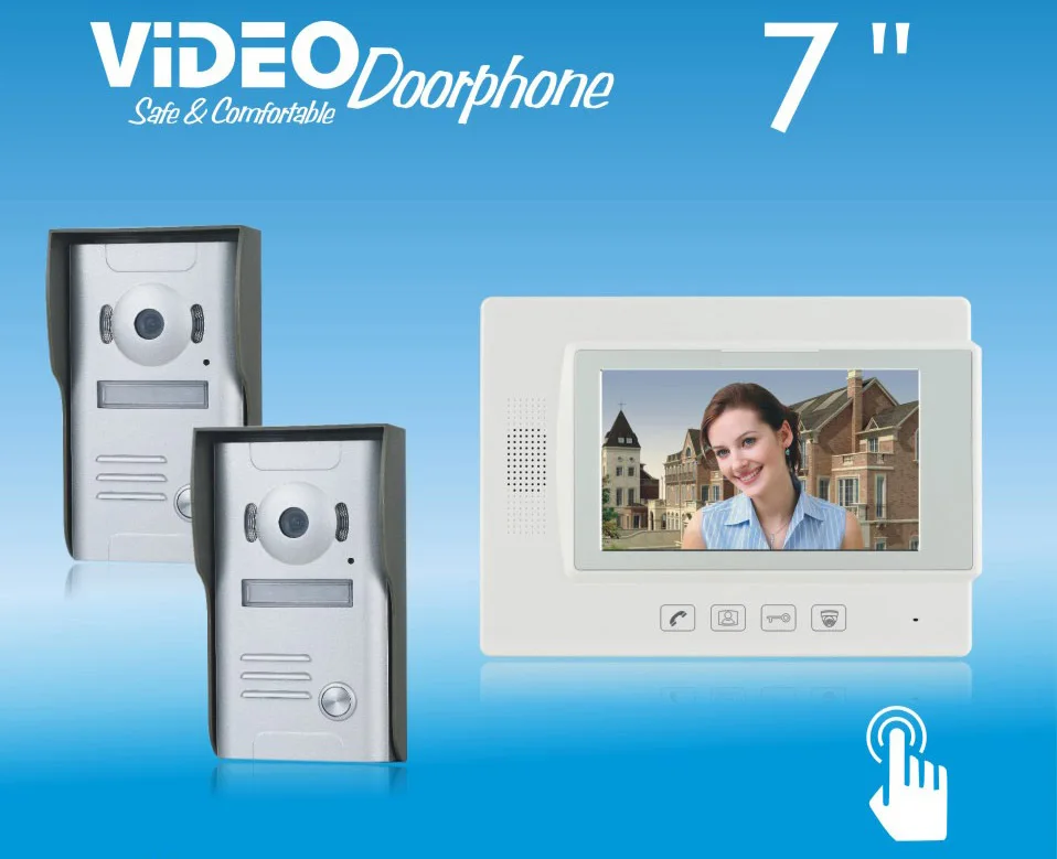

ZHUDELE 4-Wire7"Luxury video door phone metal die-casting ,waterproof explosion-proof 700TVL IR camera,support extra CCTV camera