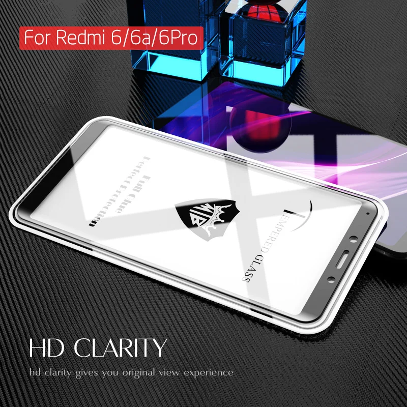 Qoowa полный клей 3D Закаленное стекло протектор экрана для Xiaomi Redmi 6 6A (5 45 '') redmi pro