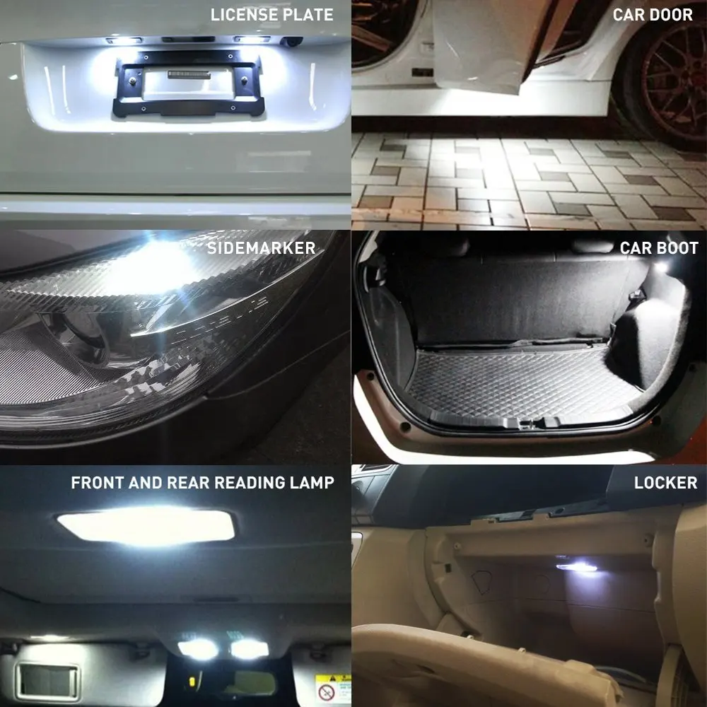 Led Car Light YSY T10 W5W 168 194 Led Light Amber White 5050 SMD 5 for Car Auto Side Wedge Tail Headlight Lamp Bulb DC12V led car light