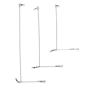 

3 size Fishing Arm Branch Wire With Swivel Hook Connector Balance Twist Stainless Steel