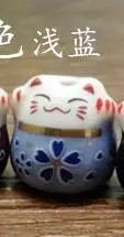 5 шт. милый кот Фортуна Kiten Maneki Neko керамика DIY для браслетов серьги декоративные подвески 2x2 см - Окраска металла: 5pcs blue