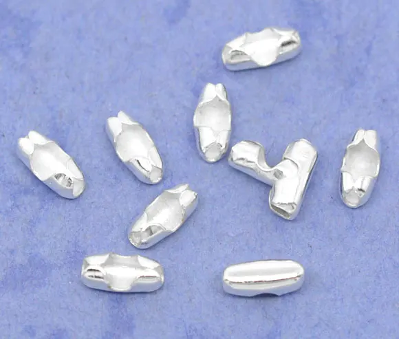 

Alloy Ball Chain Clasps Silver Plated 5mm( 2/8") x 2.5mm( 1/8"), 150 PCs new