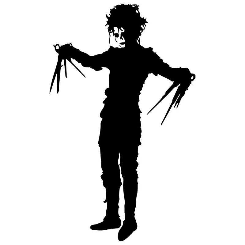 

10.7cm*17.3cm Edward Scissorhands Vinyl Car-Styling Stickers Decals Black/Silver S3-6580