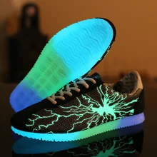 Light Up Men Shoes Casual Canvas Night Luminous Shoes Sport Walking Mens Trainers Superstar Glowing Zapatillas Hombre Breathable