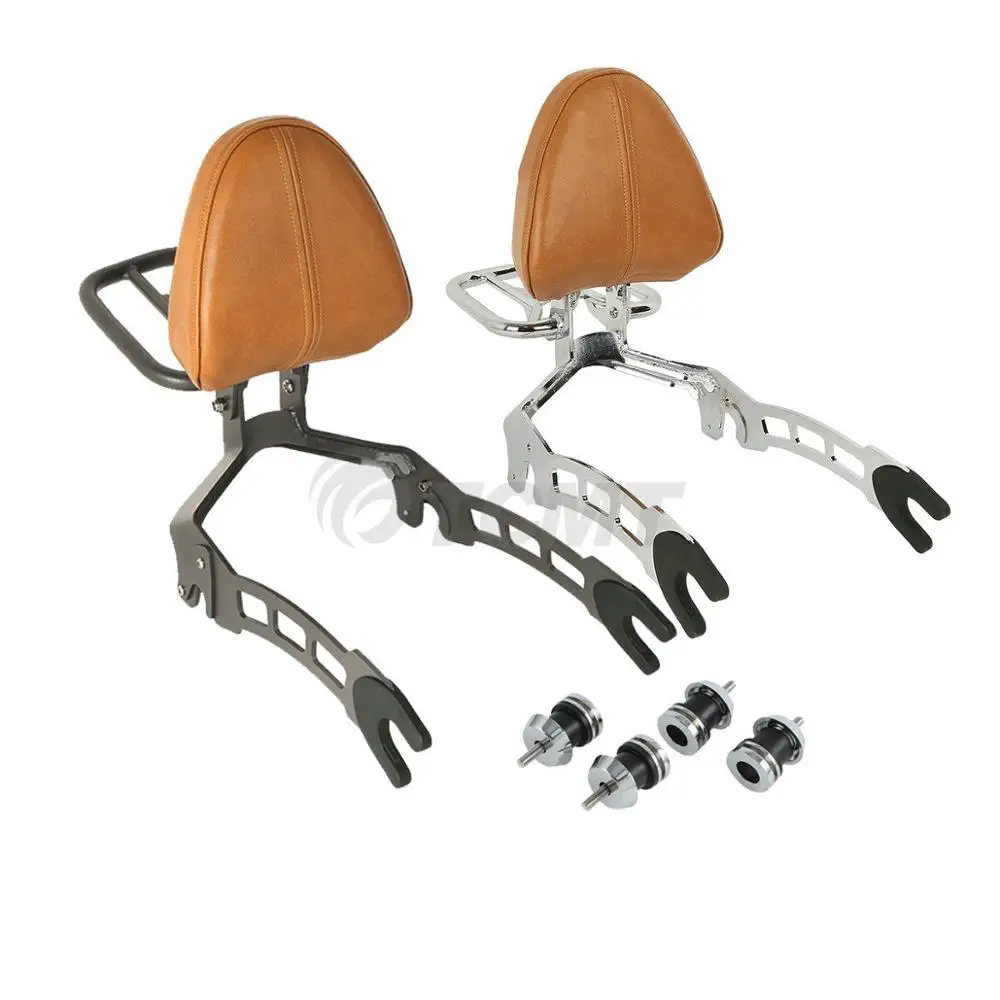 

Motorcycle Sissy Bar Passenger Backrest + Mouting Spools For Indian Scout 15-18 Sixty 16-18