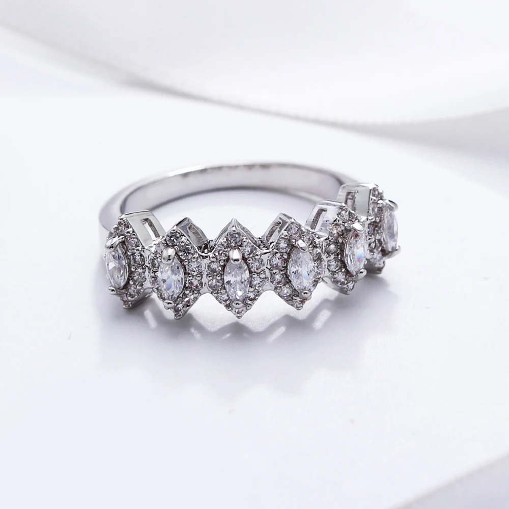 Hot Ring Horse eye shape 4 claws Jet/Clear AAA Cubic Zirconia Jewellery Good Handmade Jewelry women rings