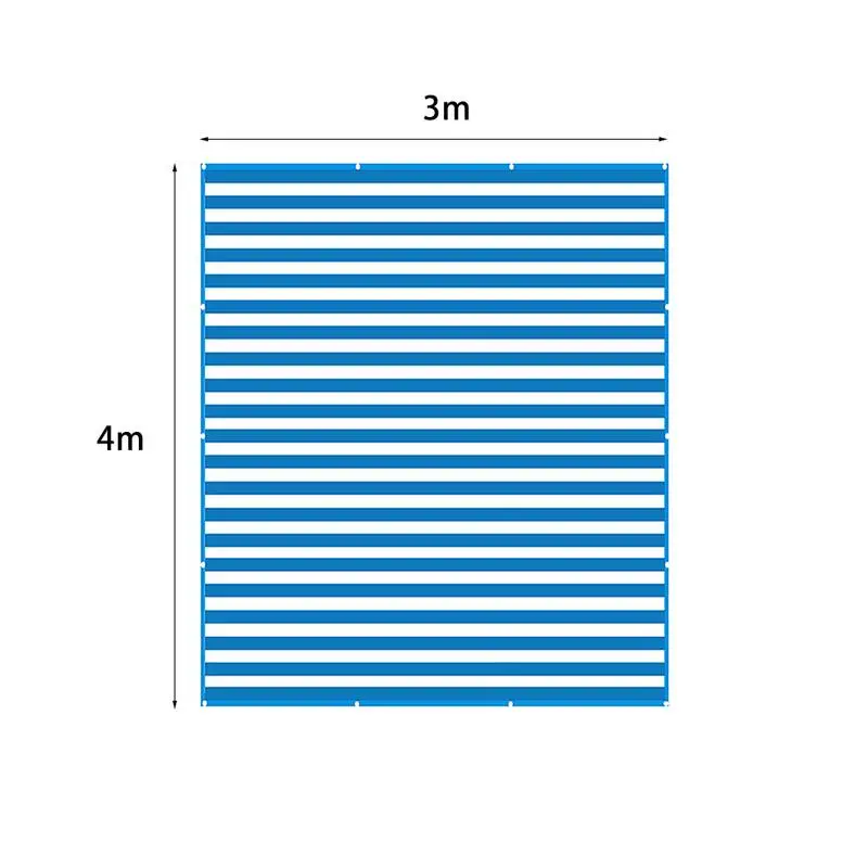 Сине-белые полосы солнцезащитный тент парус нейлоновая сетка для наружной затенения сада во дворе балкона навесы Садовые принадлежности - Цвет: 4x3 m