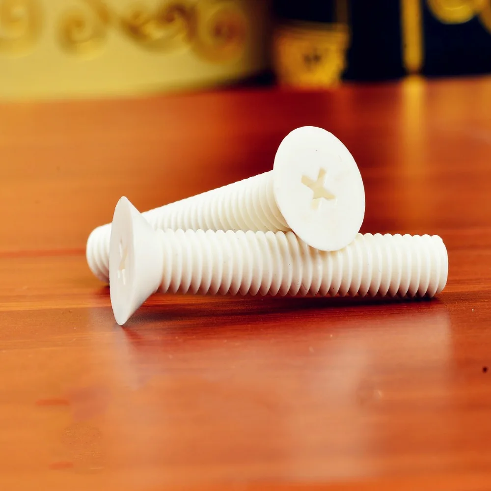 20pcs M5 PP polypropylene slotted countersunk screws plastic cross