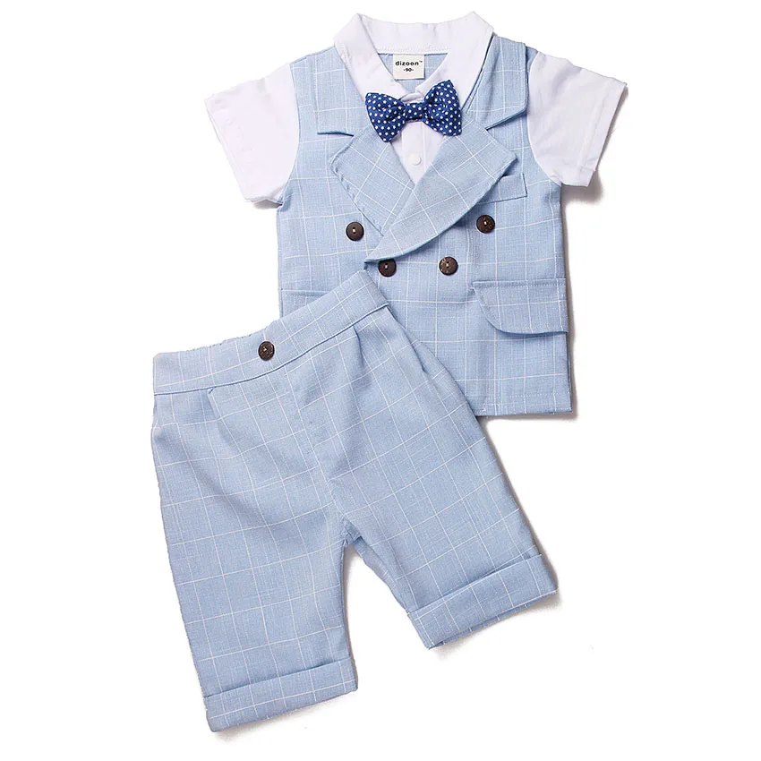 Dizoon Children's Set Fashion Short Sleeve Formal Style Sky Blue Boys