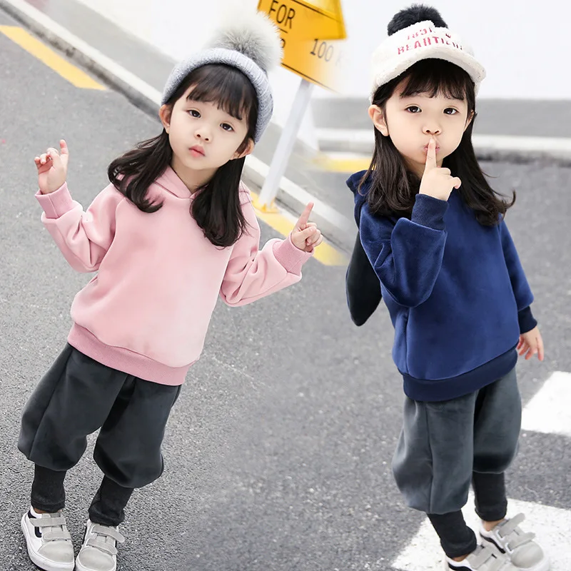 

Kids Clothes Girls Clothing Winter Baby New Clothes Loose Casual Suit Cartoon Rabbit Ears Cute Thick Warm Sweater Two-piece 2-7Y