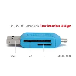 2 в 1 USB OTG кардридер Флешка адаптер для смартфона и ПК Micro USB OTG TF/SD кардридер телефон удлинитель-переходник