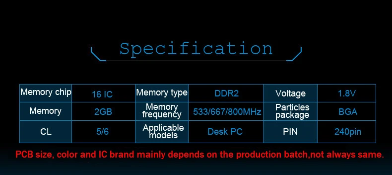 DDR2 533 667 800 2G