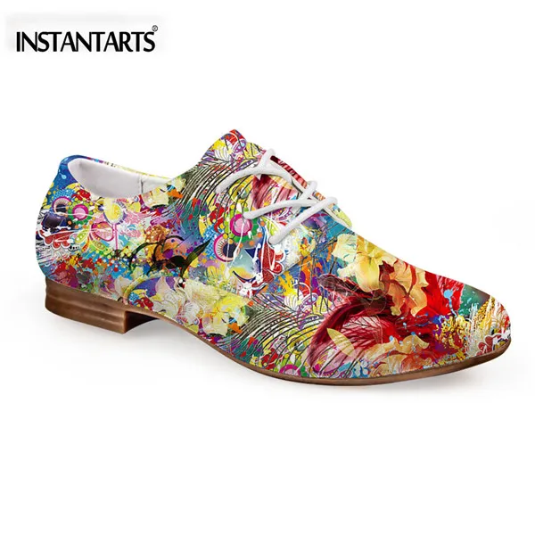 Instantarts мода Galaxy Star печатных Обувь кожаная для девочек для Для женщин летний отдых Оксфорд Обувь удобная обувь на плоской подошве для дам - Цвет: C4351CD