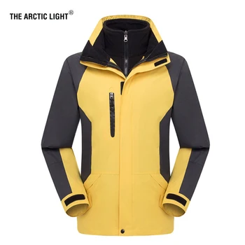 

THE ARCTIC LIGHT Trekking Hiking Jacket Winter Outdoor Sport Ski Windproof Waterproof Men Lined Thermal 2 In 1 Coat