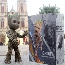 Горячие игрушки Marvel Groot Guardians of The Galaxy Мстители 1:1 милый ребенок дерево человек BJD Суставы подвижные фигурки игрушки 26 см