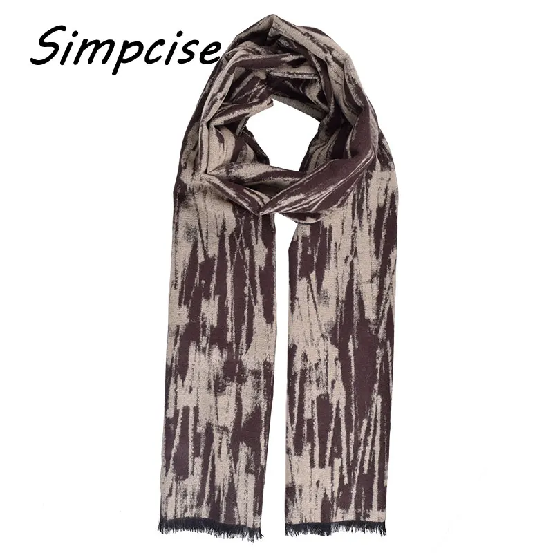 mens dress scarf Men Winter warm Scarfs Doodle Printed Scarf Business Man style Brand Design Cashmere Wraps A3A18925 male scarf