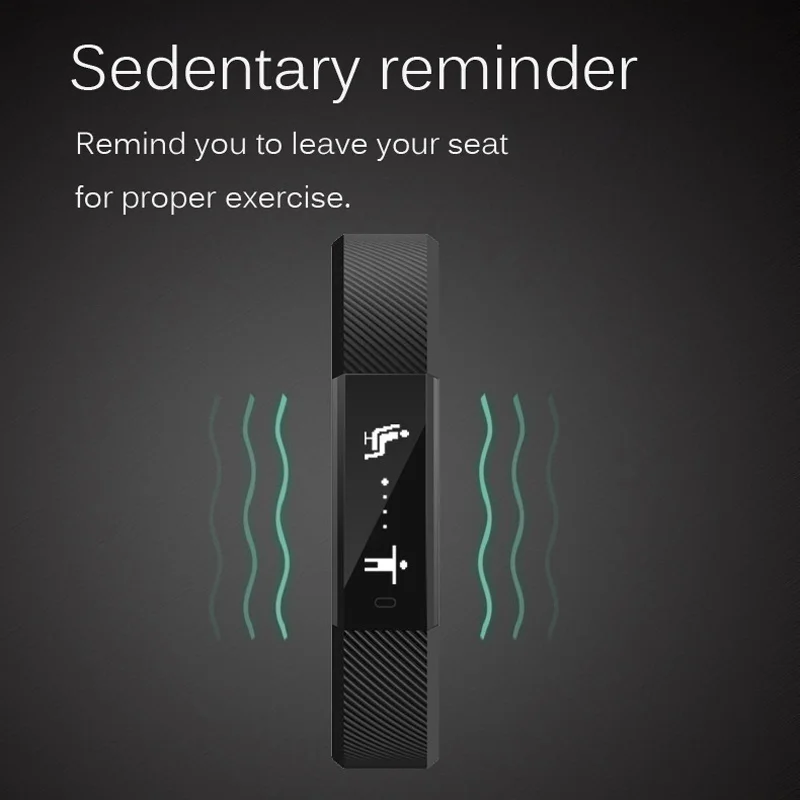 Bluetooth ID115 Smart Bracelet Tracker Step Counter Outdoor Activity Sports Waterproof Stopwatch Step Remote Control Photograph