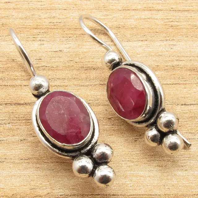 Cut Red Rubi Gemset Earrings 1 4 Inches Silver Plated Urban Cut Red Rubi Gemset Earrings 1 4 Inches Silver Plated Urban Style Jewelry