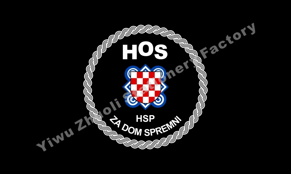 

Croatian Defence Forces HOS Flag 150X90cm (3x5FT) 120g 100D Polyester Double Stitched High Quality Banner Free Shipping