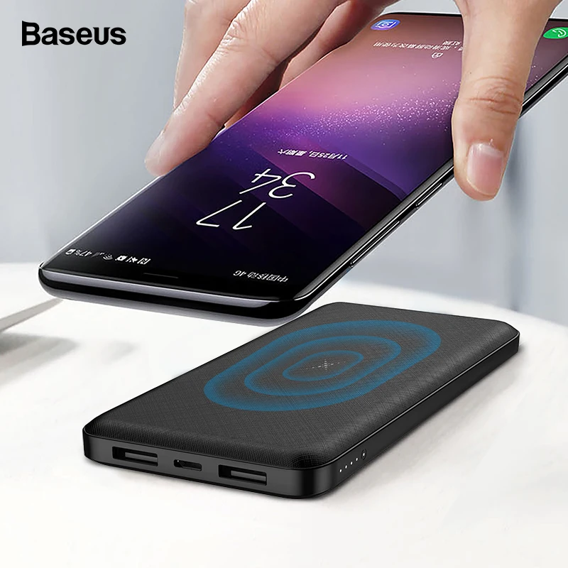 Buy Baseus 10000mAh Wireless Charger Power Bank Dual USB Powerbank External